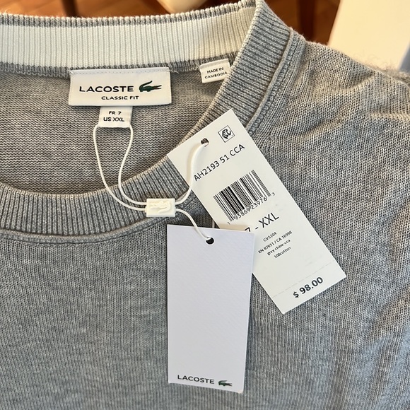 Men Lacoste 100 percent cotton, classic fit crew sweater - Picture 2 of 3
